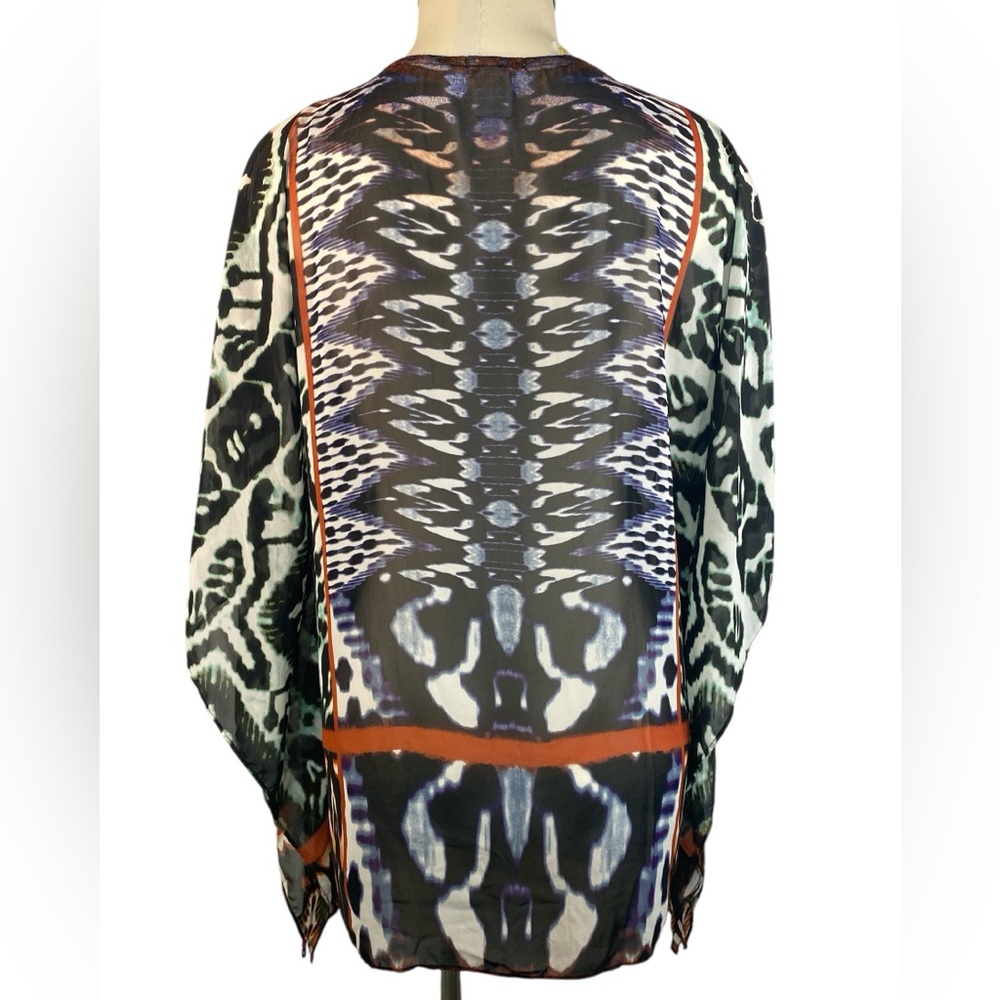 Chicos Chic Multicolor Patterned Poncho Style She… - image 2